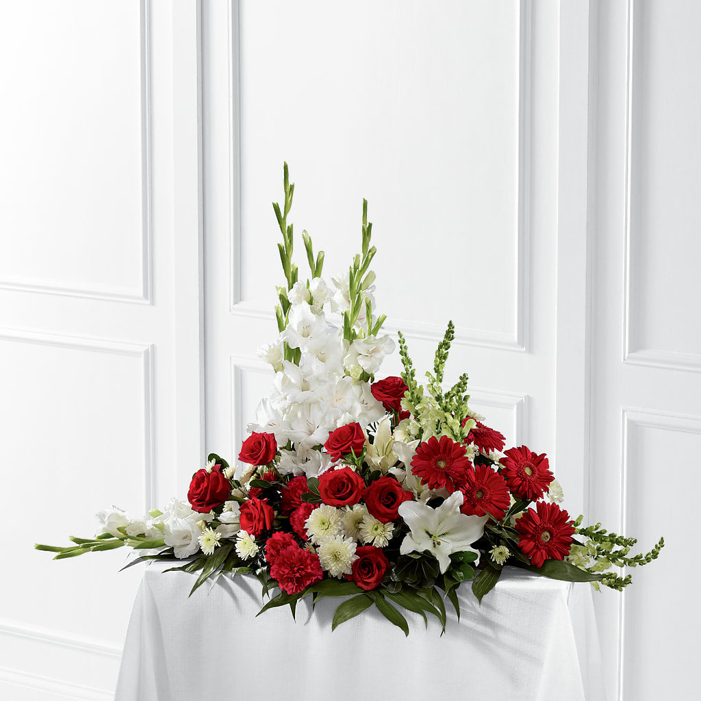Crimson & White Arrangement – MALLERY'S FLOWERS & GIFTS, Redding CA