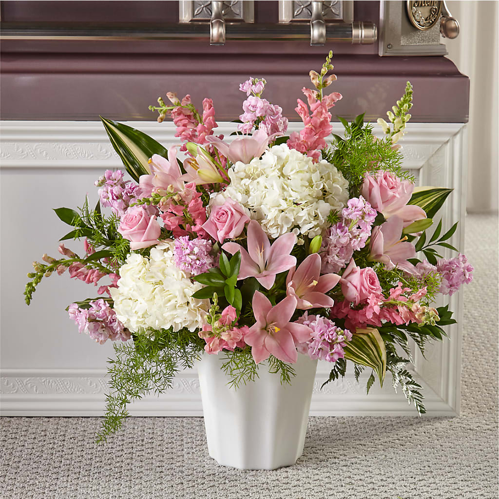Simply Serene Floor Basket – MALLERY'S FLOWERS & GIFTS, Redding CA