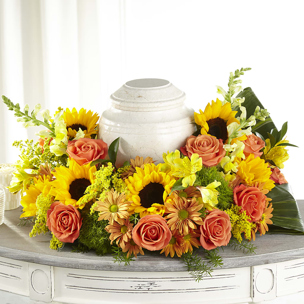 Faithful Sunflower Cremation Adornment – MALLERY'S FLOWERS & GIFTS, Redding CA