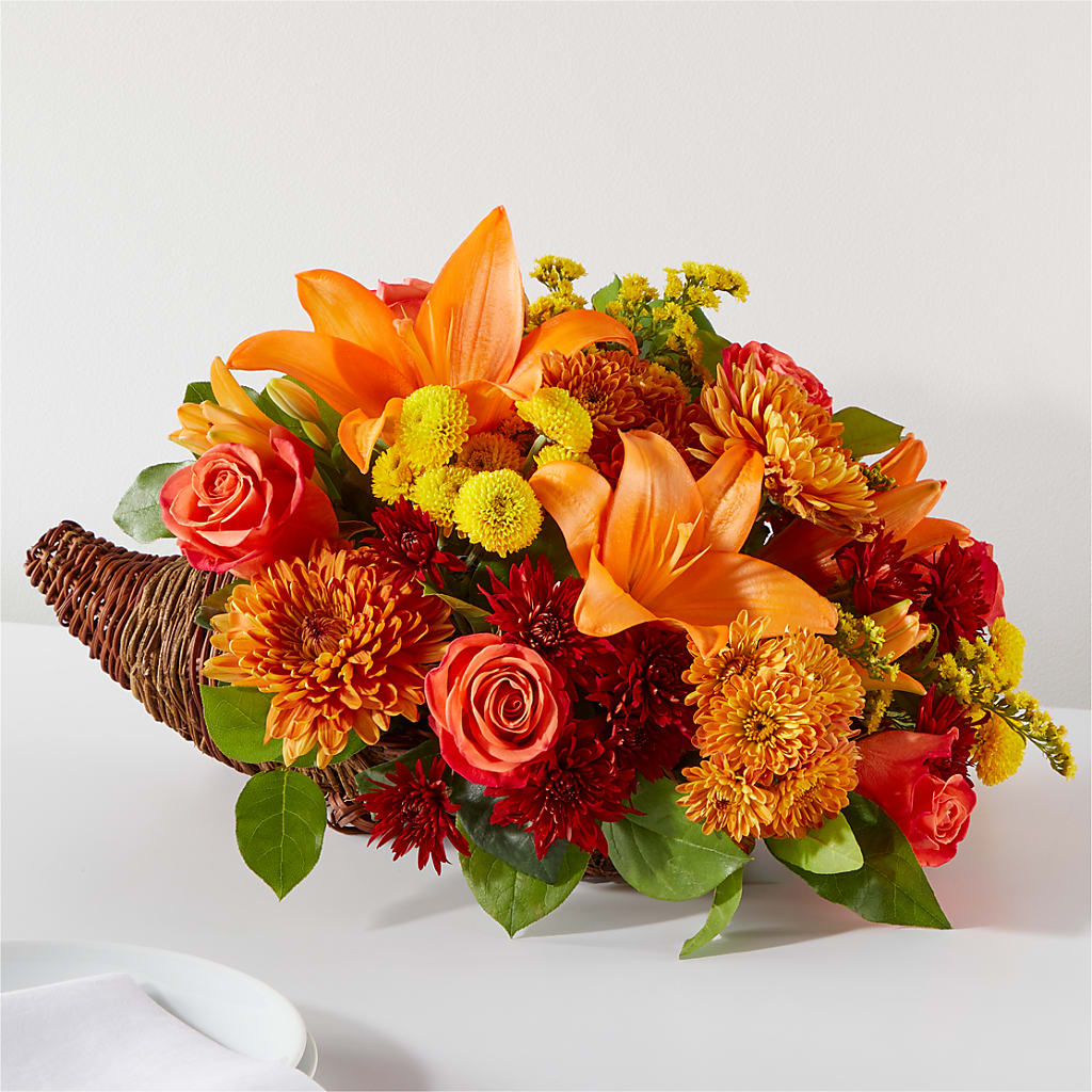 Bouquet of Blessings Cornucopia – MALLERY'S FLOWERS & GIFTS, Redding CA