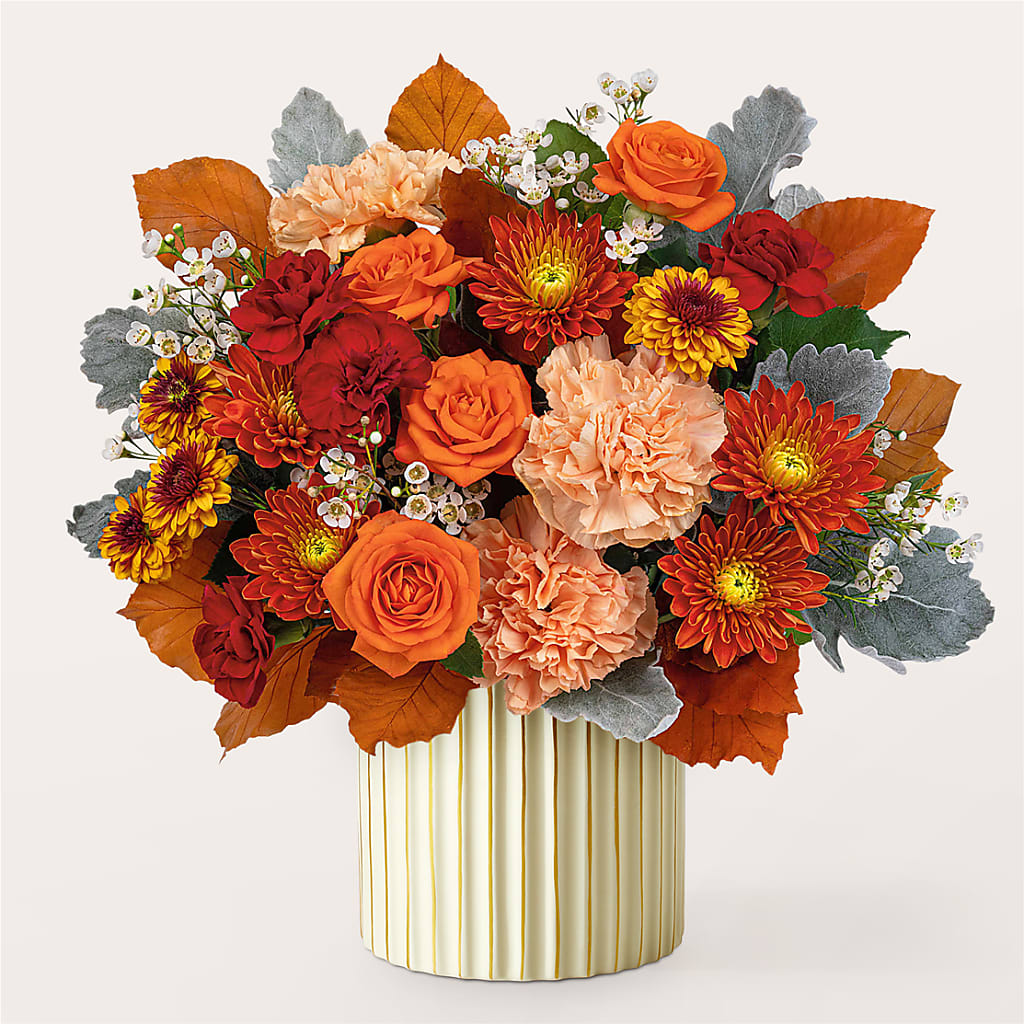 Merlot Bouquet with Ivory Vase – MALLERY'S FLOWERS & GIFTS, Redding CA