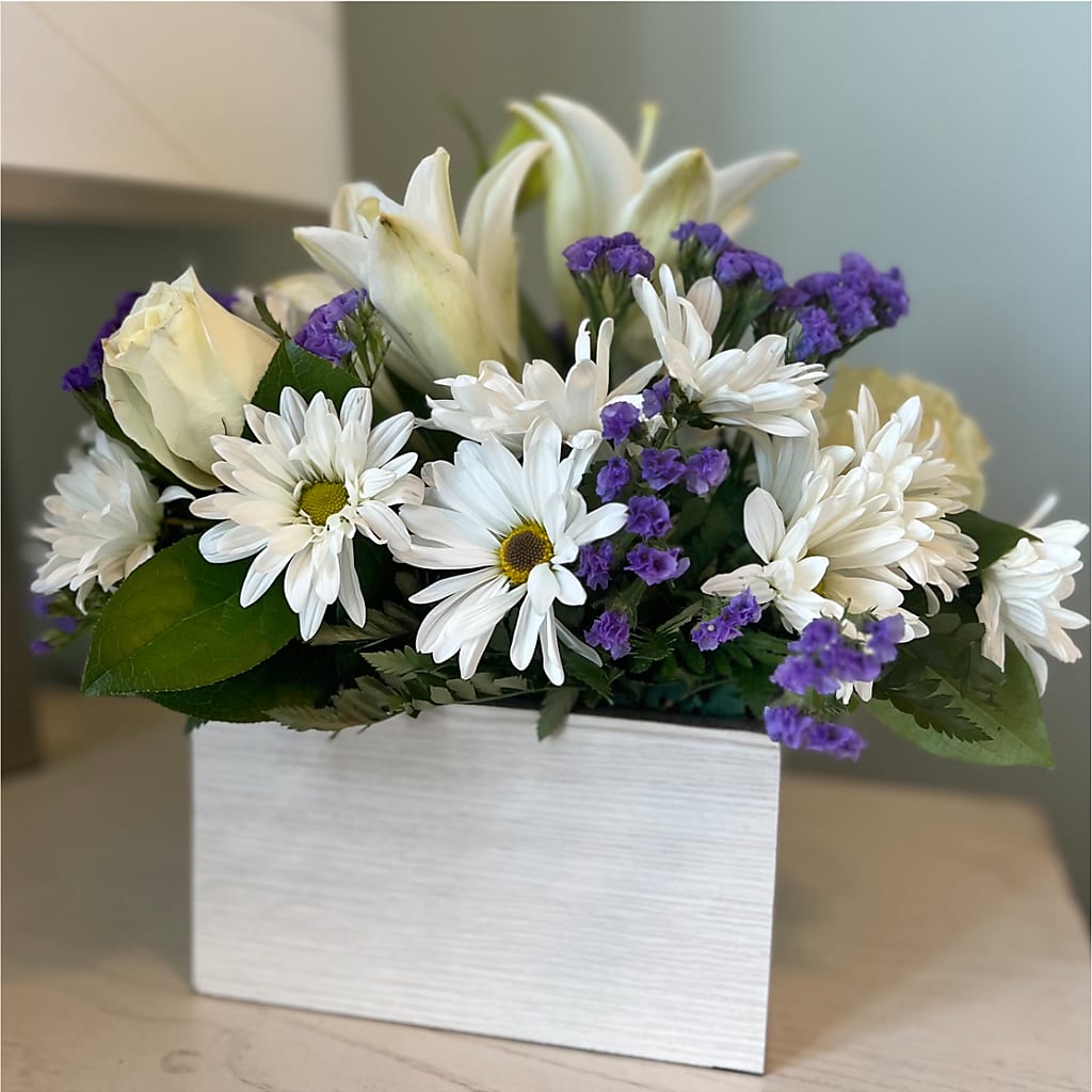 Beyond Blue Box Bouquet – MALLERY'S FLOWERS & GIFTS, Redding CA