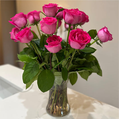 Long Stem Pink Rose Bouquet – MALLERY'S FLOWERS & GIFTS, Redding CA