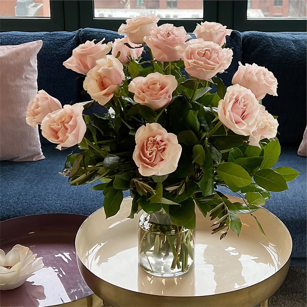 Long Stem Pink Rose Bouquet – MALLERY'S FLOWERS & GIFTS, Redding CA