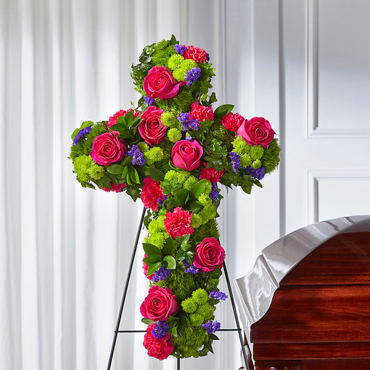 Tribute Rose Floral Cross – MALLERY'S FLOWERS & GIFTS, Redding CA