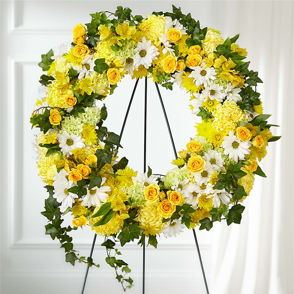 Golden Remembrance Wreath – MALLERY'S FLOWERS & GIFTS, Redding CA