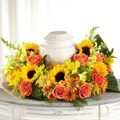 Faithful Sunflower Cremation Adornment – MALLERY'S FLOWERS & GIFTS, Redding CA