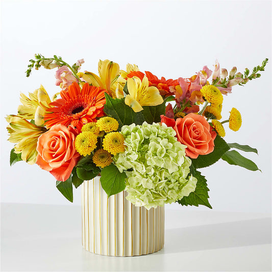 Autumn Sunshine Bouquet with Ivory Vase – MALLERY'S FLOWERS & GIFTS, Redding CA