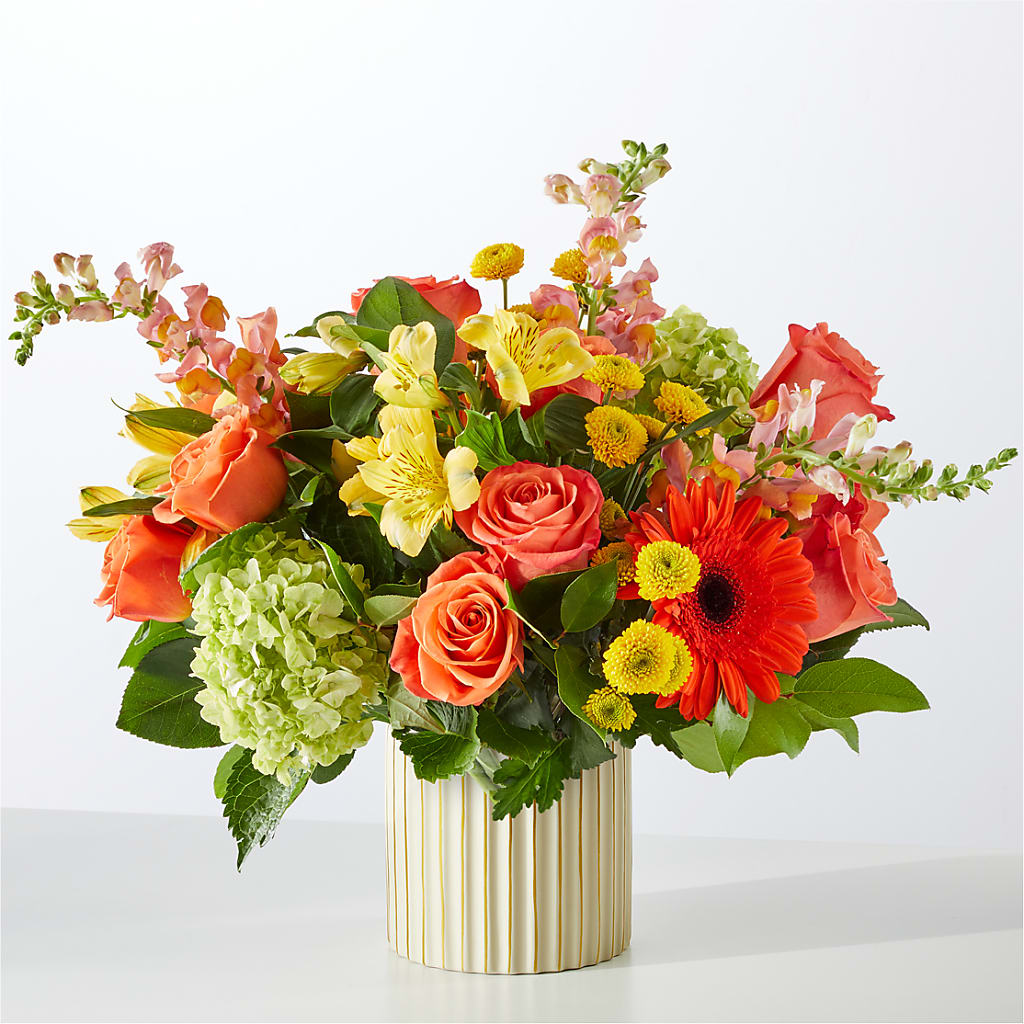 Autumn Sunshine Bouquet with Ivory Vase – MALLERY'S FLOWERS & GIFTS, Redding CA
