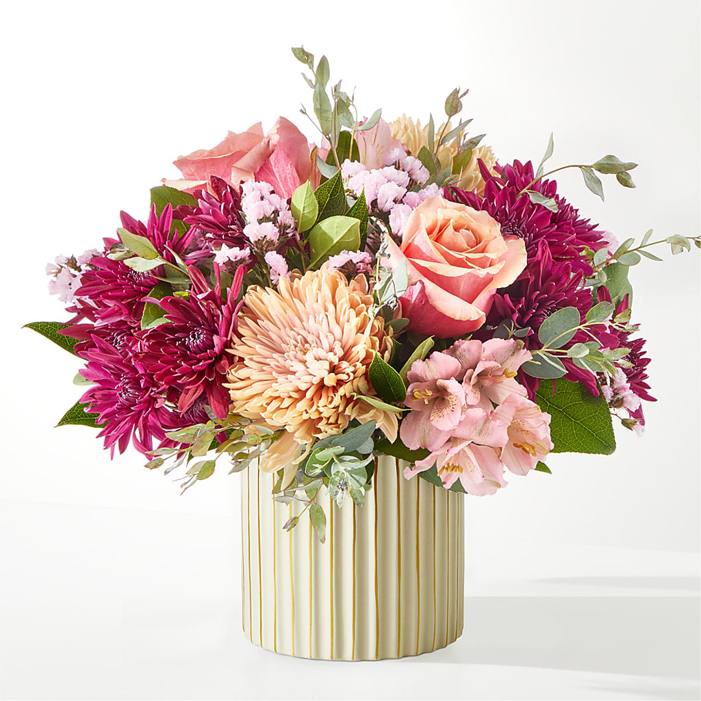 Berry Cobbler Bouquet with Ivory Vase – MALLERY'S FLOWERS & GIFTS, Redding CA