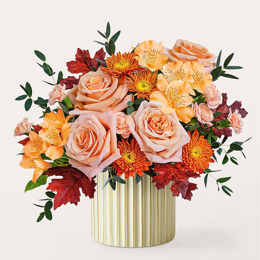 Spiced Latte Bouquet with Ivory Vase – MALLERY'S FLOWERS & GIFTS, Redding CA