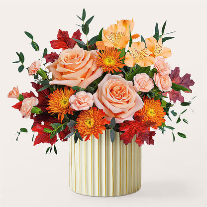 Spiced Latte Bouquet with Ivory Vase – MALLERY'S FLOWERS & GIFTS, Redding CA
