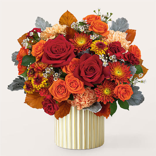 Merlot Bouquet with Ivory Vase – MALLERY'S FLOWERS & GIFTS, Redding CA