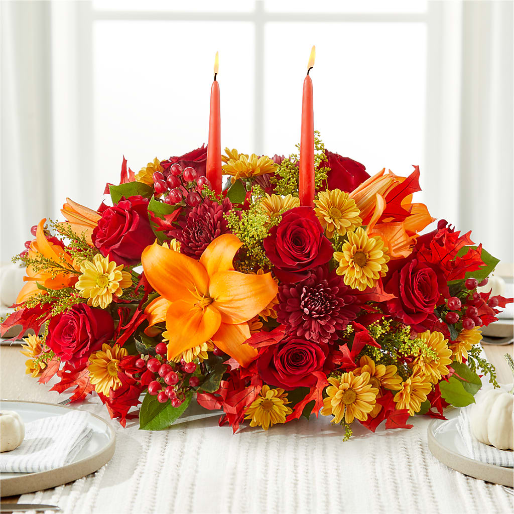 Autumn's Embrace Centerpiece – MALLERY'S FLOWERS & GIFTS, Redding CA