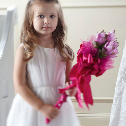 Sparkle Pink Flower Girl Bouquet – MALLERY'S FLOWERS & GIFTS, Redding CA