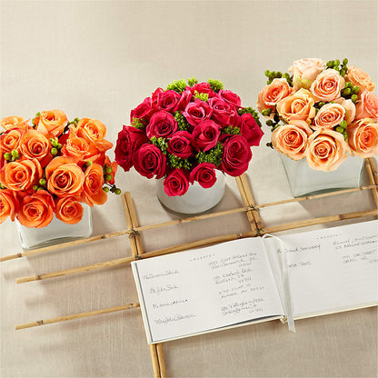 Dawn Rose Centerpiece – MALLERY'S FLOWERS & GIFTS, Redding CA