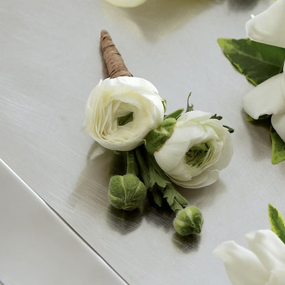 White Ranunculus Boutonniere – MALLERY'S FLOWERS & GIFTS, Redding CA